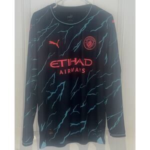 2023-24 Puma Men’s Manchester City Third Soccer Jersey Long Sleeve Large
